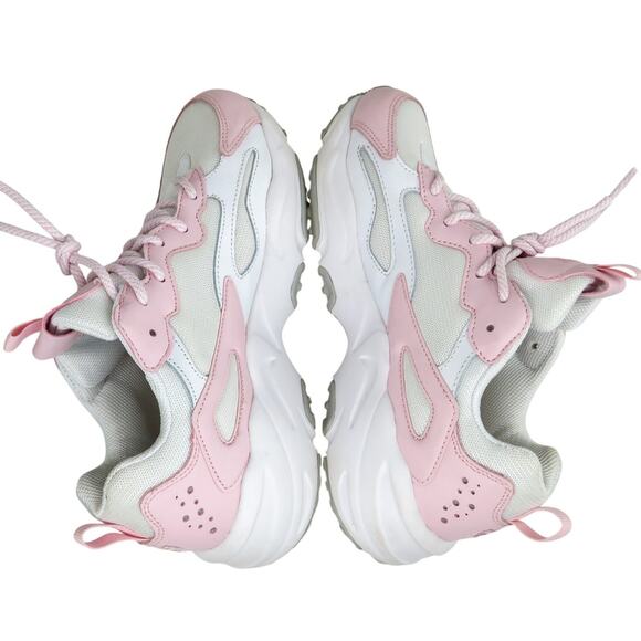 FILA Ray Tracer White and Pink Chunky Sneakers Size 8.5 In Box - Picture 3 of 10